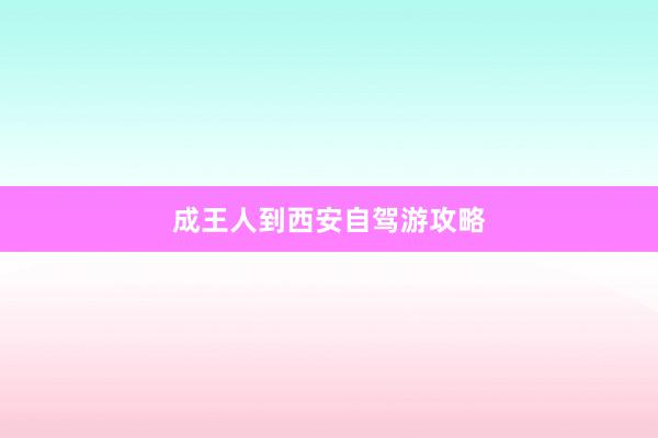 成王人到西安自驾游攻略